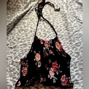 Floral halter crop top